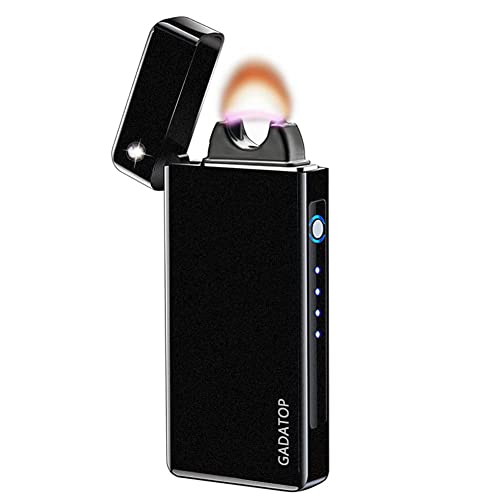 GADATOP Arc Plasma Flame Lighter USB Rechargeable Windproof Electric Lighter for Candle(Gold)