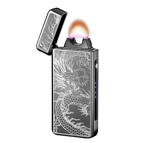 GADATOP Arc Plasma Flame Lighter USB Rechargeable Windproof Electric Lighter for Candle(Gold)